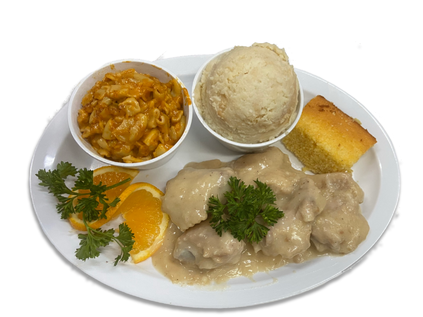 Soul food plate fried chicken greens cornbread